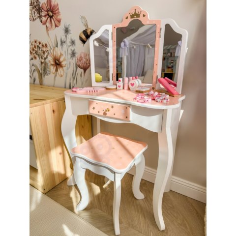 WOOPIE GREEN Drewniana Toaletka z Lustrem i Akcesoriami