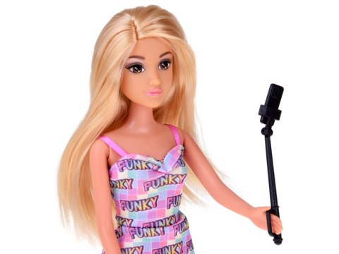 Anlily Lalka turystka na rowerze + telefon i ruchomy selfie stick ZA5698