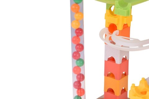 Klocki 63ele tor kulkowy kulodrom zjeżdżalnia dla kulek ZA5980