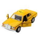 LEAN TOYS Klasyczny Samochód Taxi Napęd Metalowy Otwierane Drzwi Żółty 1:32