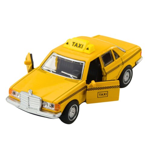 LEAN TOYS Klasyczny Samochód Taxi Napęd Metalowy Otwierane Drzwi Żółty 1:32