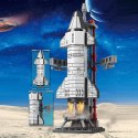 LEAN TOYS Klocki Konstrukcyjne Rakieta Kosmiczna Wieża Startowa 107 el.