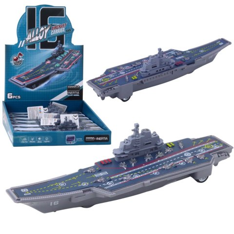 LEAN TOYS Lotniskowiec Militarny Wojskowy Napęd Światła Dźwięki 24 cm