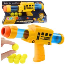 LEAN TOYS Pistolet Broń Na Miękkie Kulki Piankowe Autobus Szkolny Żółty 6 szt.