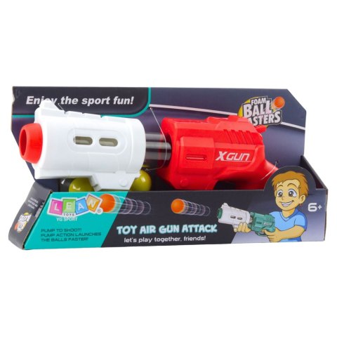 LEAN TOYS Pistolet Broń Na Miękkie Kulki Piankowe XGUN Czerwony 6 szt.