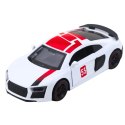 LEAN TOYS Samochód Sportowy Metalowy Napęd Pull Back Światła Dźwięki Biały 1:43