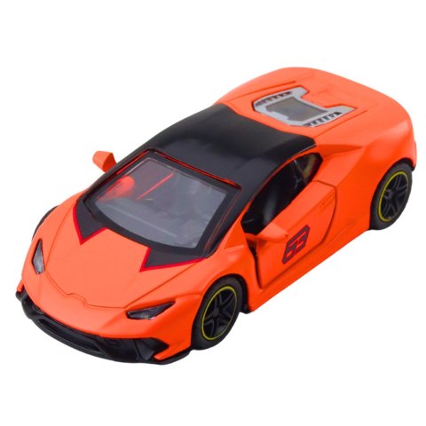 LEAN TOYS Samochód Sportowy Napęd Pull Back Metalowy Pomarańczowy 1:43