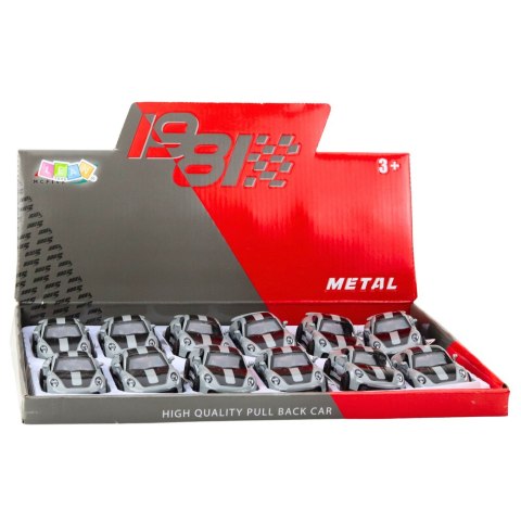 LEAN TOYS Samochód Wyścigowy Metalowy Napęd Otwierane Drzwi Szary GTRS 1:43