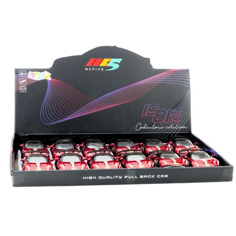 LEAN TOYS Samochód Wyścigowy Sportowy Metalowy Napęd Otwierane Drzwi Czerwony 1:32