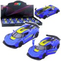 LEAN TOYS Samochód Wyścigowy Sportowy Metalowy Napęd Otwierane Drzwi Niebieski 1:32