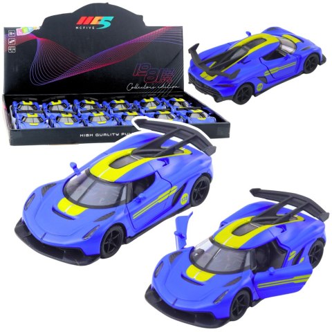 LEAN TOYS Samochód Wyścigowy Sportowy Metalowy Napęd Otwierane Drzwi Niebieski 1:32