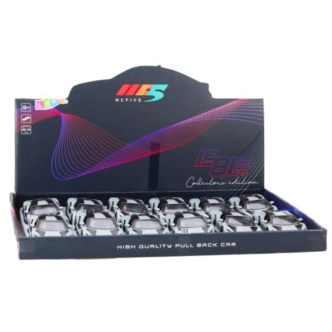 LEAN TOYS Samochód Wyścigowy Sportowy Metalowy Napęd Otwierane Drzwi Szary 1:32