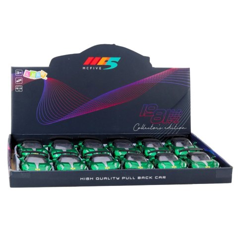 LEAN TOYS Samochód Wyścigowy Sportowy Metalowy Napęd Otwierane Drzwi Zielony 1:32