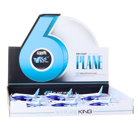 LEAN TOYS Samolot Pasażerski Z Napędem Pull Back Metalowy Światła Dźwięki 23 cm