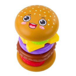 LEAN TOYS Układanka Piramida Hamburger Dla Dzieci Kolorowy 7 el.