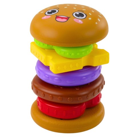 LEAN TOYS Układanka Piramida Hamburger Dla Dzieci Kolorowy 7 el.