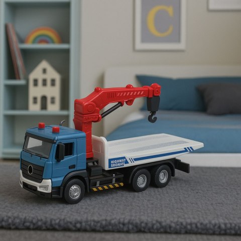 LEAN Toys Ciężarówka Laweta Z Holownikiem Metalowa Kabina Światła Dźwięki