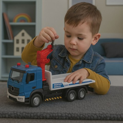 LEAN Toys Ciężarówka Laweta Z Holownikiem Metalowa Kabina Światła Dźwięki