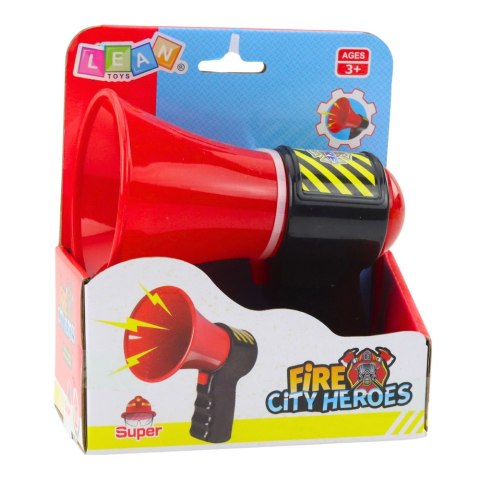 LEAN Toys Interaktywny Megafon Strażacki Dla Dzieci Efekty Dźwiękowe