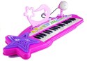 LEAN Toys Keyboard Organki 37 Klawiszy MP3 Mikrofon Różowe