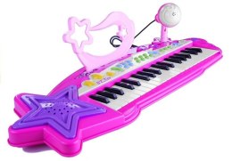 LEAN Toys Keyboard Organki 37 Klawiszy MP3 Mikrofon Różowe