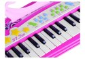 LEAN Toys Keyboard Organki 37 Klawiszy MP3 Mikrofon Różowe