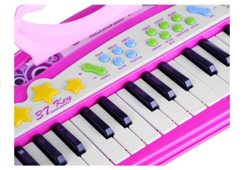 LEAN Toys Keyboard Organki 37 Klawiszy MP3 Mikrofon Różowe