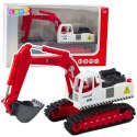 LEAN Toys Koparka Gąsienicowa Metalowa Ruchoma Łyżka Obrotowa Kabina Światła Dźwięki