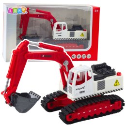 LEAN Toys Koparka Gąsienicowa Metalowa Ruchoma Łyżka Obrotowa Kabina Światła Dźwięki