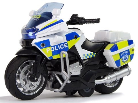 LEAN Toys Motocykl Policyjny 1:14 Napęd Pull-Back Dźwięk Światła