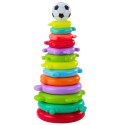 LEAN Toys Piramida Edukacyjna Układanka Piłka Naklejki 13 Poziomów Kolorowa