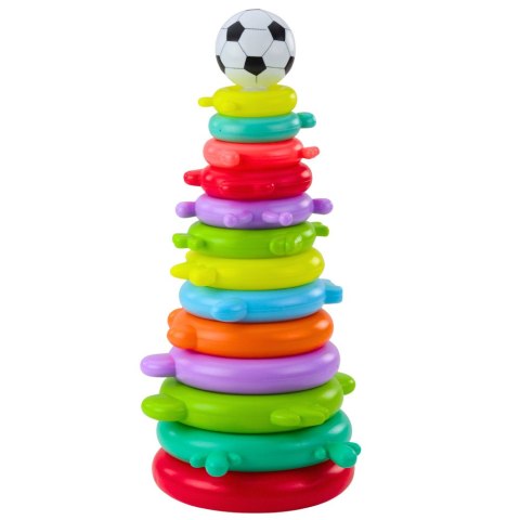 LEAN Toys Piramida Edukacyjna Układanka Piłka Naklejki 13 Poziomów Kolorowa