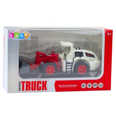 LEAN Toys Pojazd Budowlany Koparka Spychacz Ruchoma Metalowa Łyżka Światła Dźwięki