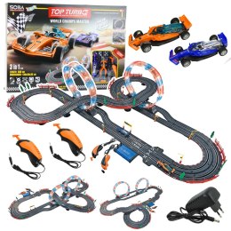LEAN Toys Tor Wyścigowy 3w1 RC Podświetlane Pętle Samochody Kontrolery 560 cm