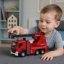LEAN Toys Wóz Strażacki Z Wysięgnikiem Wąż Rozpylanie Wody Światła Dźwięki