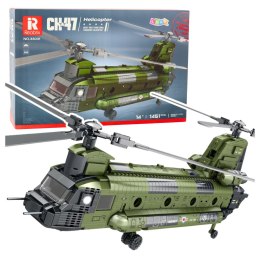 LEAN Toys Zestaw Klocków Konstrukcyjnych Helikopter Wojskowy CH-47 Chinook 1451 el.