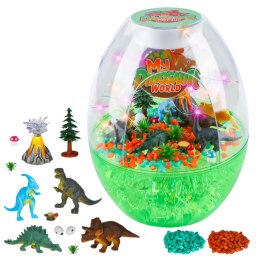 LEAN Toys Zestaw Kreatywny Terrarium z Dinozaurami Lampka Nocna Sterowanie Głosem DIY