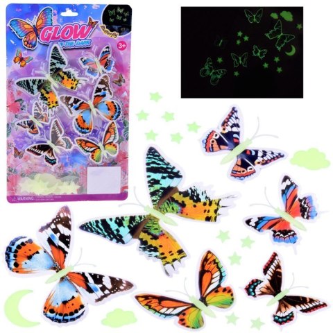 Magiczne Fluorescencyjne Motyle i Gwiazdki - Świecące Naklejki ZA5681
