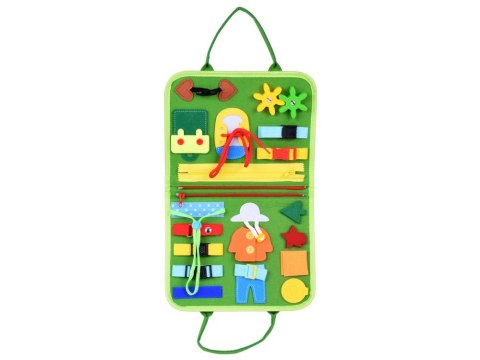 Materiałowa edukacyjna książeczka manipulacyjna Montessori zegar ZA6022