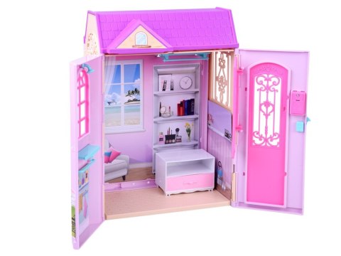 Rozkładany domek dla lalki walizka mebelki + lalka Anlily ZA5694