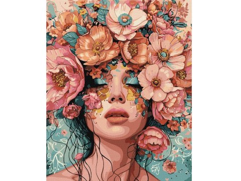 Zestaw do malowania po numerach Dziewczyna w kwiatach KHO8440 40x50 AP0045