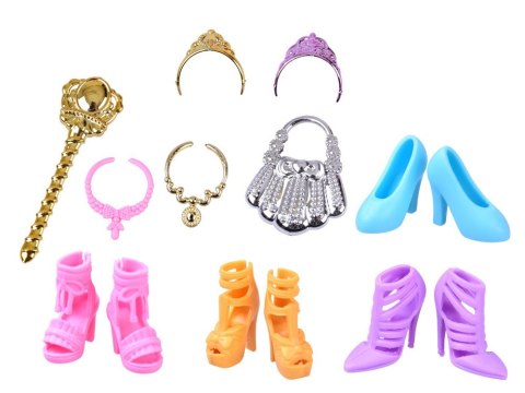 Anlily Lalka MODELKA + duży zestaw 11 sukienek i akcesoriów królewny ZA5695