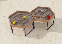 MASTERKIDZ Sześciokątny Stolik Do Zabawy Piaskiem i Wodą Labirynt Regulowana Wysokość