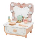 TOOKY TOY Drewniana Toaletka Motyl Akcesoria Lustro z Oświetleniem LED + Kosmetyki