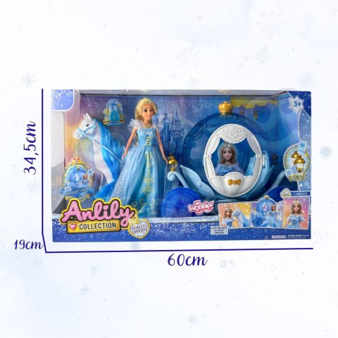 WOOPIE ROYAL Lalka Lodowa Księżniczka Lily i Magiczny Powóz Karoca Akcesoria