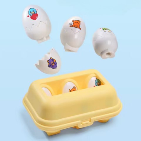 WOOPIE Układanka Sorter Montessori Dopasuj Kształty Wesołe Kurczaczki Jajka 6szt