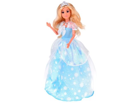 Anlily Lalka Śnieżna Królewna w niebieskiej sukni w śnieżynki ZA5702