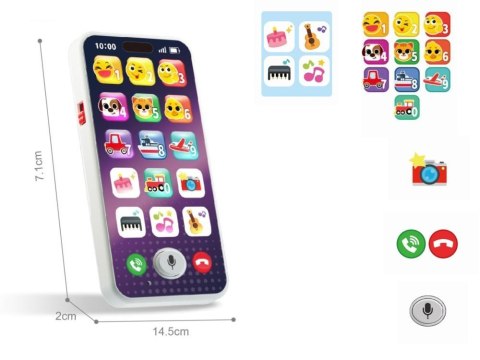Interaktywny telefon SMARTPHONE dla malucha z muzyką i dźwiękami ZA5872