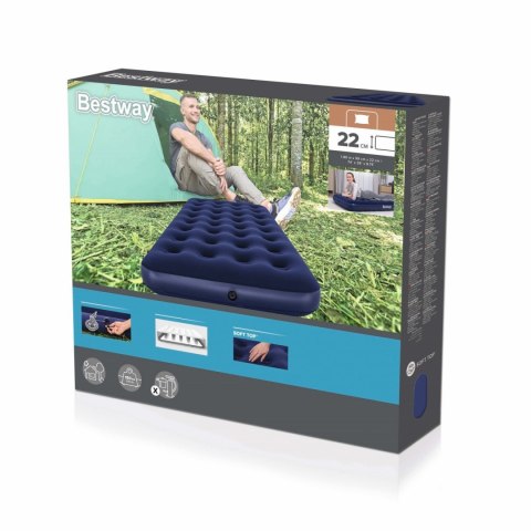 Dmuchany Materac turystyczny do spania Flokowany BESTWAY 188x99x22cm + Zestaw naprawczy Dmuchany Materac turystyczny do spania Flokowany BESTWAY 188x99x22cm + Zestaw naprawczy