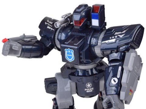 Zdalnie sterowany ROBOT POLICYJNY - chodzi, tańczy, strzela i świeci RC0731